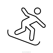 This snowboard coloring page features a radical snowboarder carving down a mountain! Snowboarding Ausmalbilder Ultra Coloring Pages