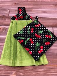 Check spelling or type a new query. Hanging Kitchen Towel Pot Holder Set Green Towel W Black Etsy Pot Holder Crafts Towel Crafts Handmade Pot