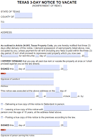 Use this form to demand that tenant vacate the property. Free Texas 3 Day Notice To Pay Or Quit Nonpayment Of Rent Pdf