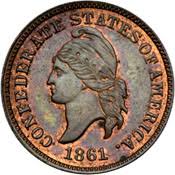 1861 1C Csa Restrike - Copper, Bn (Proof) Confederate States Of America -  Pcgs Coinfacts