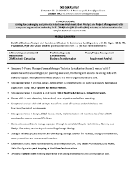 The itil intermediate certification is available for those who have completed. Pdf Bi Crm Consultant Resume Deepak Kumar Academia Edu