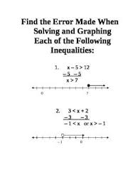 Graphing And Solving One Step Inequalities Station Activity Graphing Inequalities Inequalities Activities Inequality