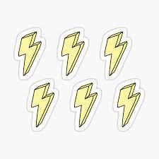 High quality aesthetic lighting stationery featuring original designs created by artists. Yellow Aesthetic Lightning Bolt Set Sticker By Mapetitefleur Redbubble