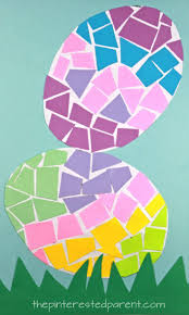 Paper Mosaic Easter Eggs | Arte de pascua, Artesanías de papel de ...