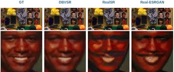Example of changing context in an upscaled video: unnatural faces are...