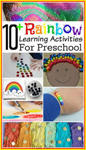 10 Preschool Rainbow Learning Activities And Mom S Library 129 True Aim Rainbow Learning Learning Activities Rainbow Activities