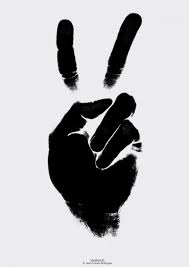 Black And White Peace Sign Handschrift Bench Li Art Graphic Design Black And White