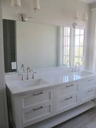 Creamy White Bathroom Cabinets Painted Benjamin Moore White Dove Limestone Tiles Floor White Bathroom Cabinets Rustic Bathroom Remodel Bathroom Remodel Master