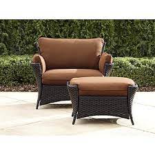 La Z Boy Outdoor Everett Oversized Chair With Ottoman Clearance Patio Furniture Wicker Patio Chairs Outdoor Chairs