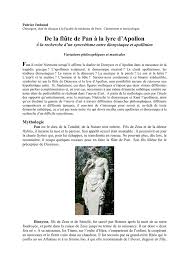 De La Flute De Pan A La Lyre D Apollon