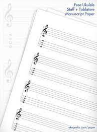 Free Blank Uke Staff Tablature Paper Ukulele Tablature Ukulele Music