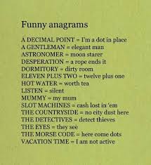 The best anagrams are such as have, in the new order of letters, some signification appropriate to the word from which they are formed. What S An Anagram Anagram Words Word Brain Teasers Play Quotes
