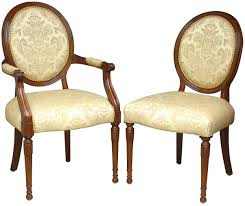 These Chairs Have An Intricate Design On The Light Colored Upholstery Halie Victorian Furniture Victorian Chair Victorian Dining Chairs