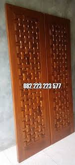 10 model, desain, gambar pintu minimalis terbaru. Pintu Anyaman Tikar Minimalis Terbaru Kayu Jati Model Kupu Tarung