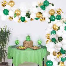 Celebrate with the jungle party personalized banner for your party. Balloon Garland Arch Kit Safari Jungle Theme Party Decorations With Palm Leaves Boys Birthday Decorations Party Supplies White Green Gold Latex Balloons For Baby Shower Shopee Philippines