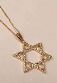 Star Of David Necklace Studded Goldfield Star Of David Necklace Jewish Star Magen David Jewish Jewelry Jewish Jewelry Jewelry Star Of David