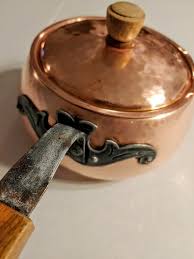 Stockli Netstal Swiss Made Saucepan 1 5 Qt Copper Wood Handle Hammered Finish Copper Wood Hammered Copper Saucepan