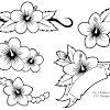 27 tattoo vorlage mit schmetterling und hibiskus blumen. 1