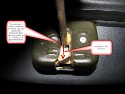 If needing to manually open a. I Have A Mercedes Benz C300 4matic And It Won T Close 2013 Tried Jamming A Screw Driver Too Pull Out The Latch No