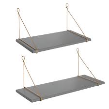 They are a great way to showcase your. Amazon Com Kate And Laurel Vista Wood And Metal Wall Shelves 2 Piece Set Gray And Gold Home Kitchen