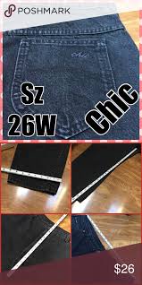 Chic Plus Size Denim Jeans Black 26 Woman Chic Jeans Black Denim Jeans Black Jeans