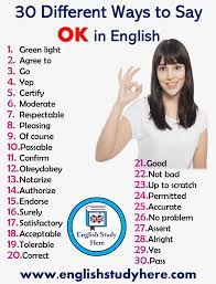 30 Different Ways To Say Ok In English English Study Here English Words Learn English Words English Vocabulary Words