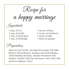 Recipe For A Happy Marriage Recipe For Marriage Recipe For Happy Marriage Happy Marriage