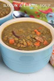 This Bacon And Lentil Soup Is Easy To Make And Delicious In This Recipe Bacon Is Cooked Until Crispy The Bacon Soup Recipes Soup Recipes Lentil Soup Recipes