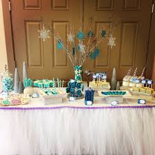 Pin By Uche Akinkuowo On Candy Buffet Frozen Candy Table Frozen Birthday Blue Candy Table