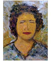 Oil pastel portrait of mother from old photo