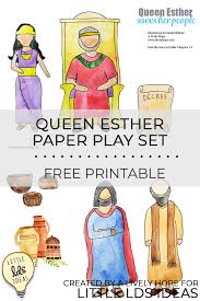 Queen Esther Printable Play Set Queen Esther Bible Stories For Kids Queen Esther Bible Story