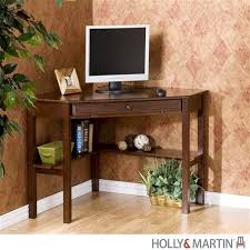 This Tidy Little Workstation Fits In Your Living Room Just As Well As Your Office It Offers A W Corner Computer Desk Corner Writing Desk Home Office Furniture