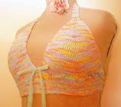 Basic, simple, comfy, perfect for lazy summer days. Knitty Com Bralette Pattern Knitting Inspiration Knit Outfit