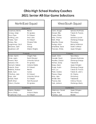 Ohio High School Hockey Coaches 2021 Senior All-Star Game Selections