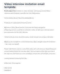 Cover letter invitation to interview. Video Interview Invitation Email Template Workable