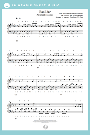 This is free piano sheet music for imagine , john lennon provided by google.com. Bad Liar By Imagine Dragons Piano Sheet Music Advanced Level Sheet Music Imagine Dragons Piano Sheet