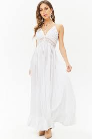 Boho Me Crochet Trim Halter Maxi Dress White Lace Maxi Dress Maxi Dress Dresses