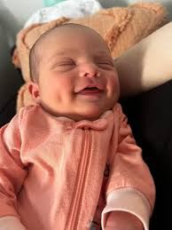 Layla: our great granddaughter at one month.