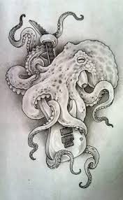 Octopus W Guitar Octopus Drawing Octopus Art Octopus Tattoos