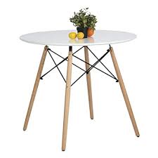 The oval tabletop is available in different finishes so you can find a table that best fits your style. Buy Coavas Kitchen Dining Table White Round Coffee Table Modern Leisure Wooden Tea Table Office Conference Pedestal Desk Online In Uae B07ky7ml9l