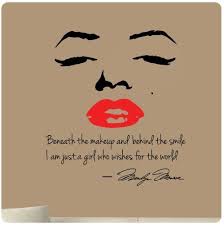 Marilyn Monroe Wall Decal Decor Quote Face Red Lips Large Nice Sticker Beneath The Makeup And Behind The Smile I Red Lip Quotes Wall Decals Wall Stickers Kids