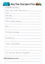 Read And Complete Once Upon A Time Story Writing Writing Worksheets Creative Writing Worksheets 3rd Grade Writing