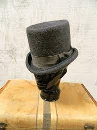 Unique Grey Top Hat Men S Xl Top Hat Hand Blocked Top Etsy Hats For Men Top Hat Grey Top