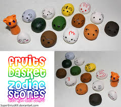 Chinese Zodiac Painted Rocks The Cat A Rice Ball Please Make Them Look More Like The Actual Characters Colo Anime Crafts Zodiac Stones Fruits Basket Anime