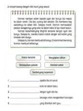 Isikan tempat kosong dengan jawapan yang tepat. 18375674 Ujian Bulanan Bm Tahun 3 Kertas 1