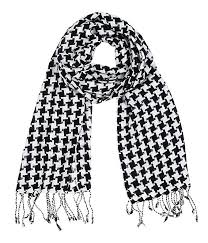Black And White Scarf Png Anika Dali Classic Houndstooth Pattern Scarf Black White Twisted Tassels At Amazon Women S Clothing Store Scarf Styles Houndstooth Scarf Fashion