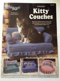 Crochet for cats is a selection of patterns for every skill level, so if you are a beginner, don't worry! Kitty Couches Crochet Pattern Booklet Cat Bed Sofa Pillows Mini Afghan So Feline Chic Crochet Cat Bed Crochet Cat Crochet Patterns