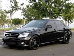 Black Wheeled Mercedes Benz W204 Mersedes Bens Avtomobili Motocikl