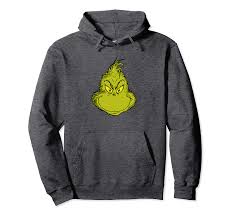 Dr Seuss Classic Grinch Face Pullover Hoodie