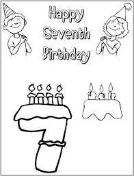 Take advantage of your child's birthday party to offer coloring pages to the guests ? Happy Seventh Birthday Coloring Page Free Printable Coloring Pages For Kids